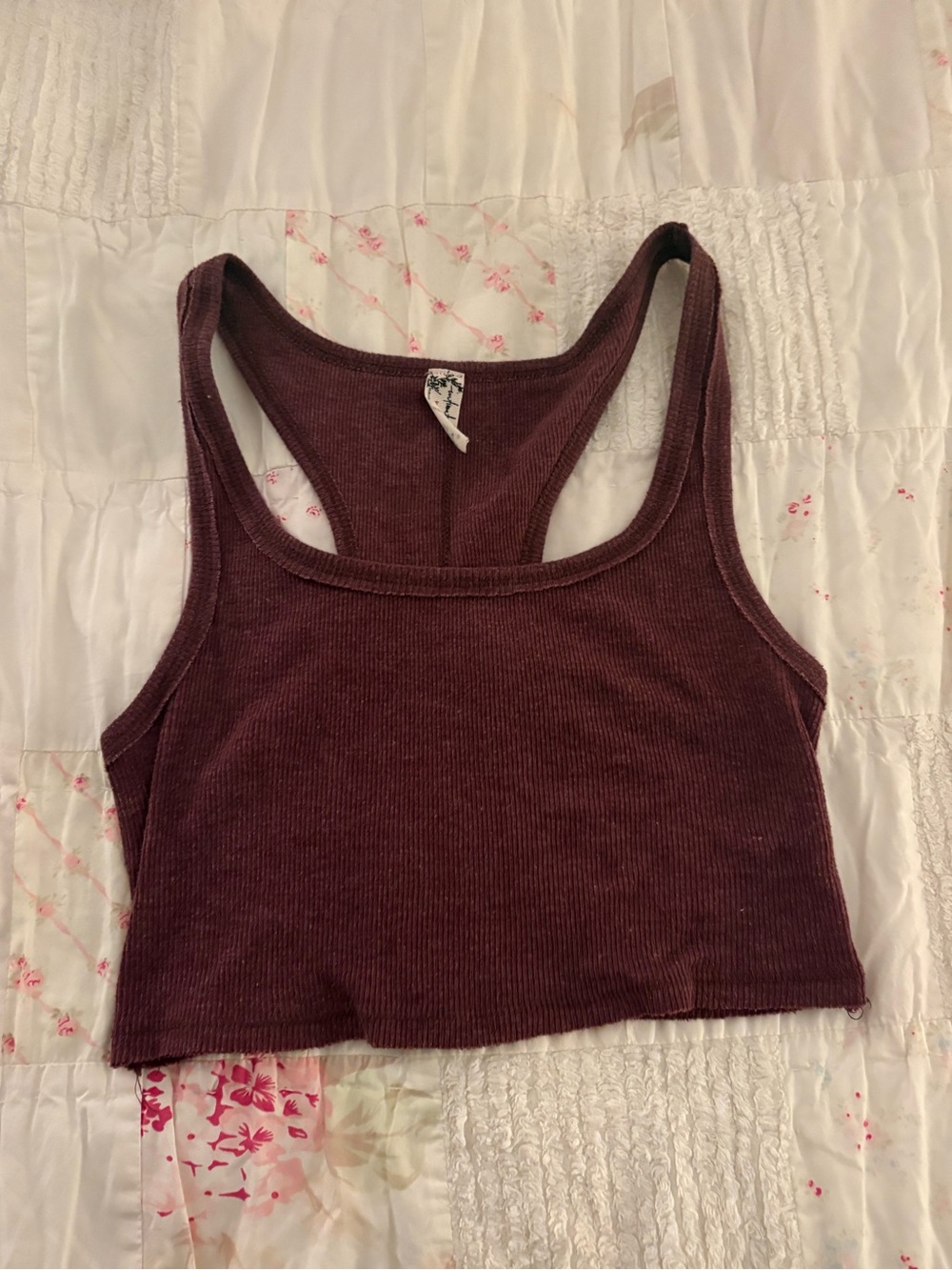 Burgundy free people tank